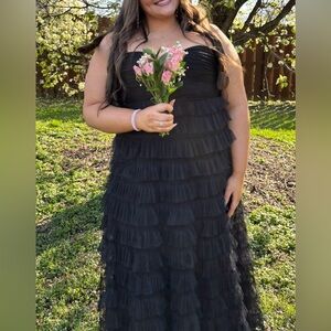 Elegant Black Tiered Hello Molly Evening Gown